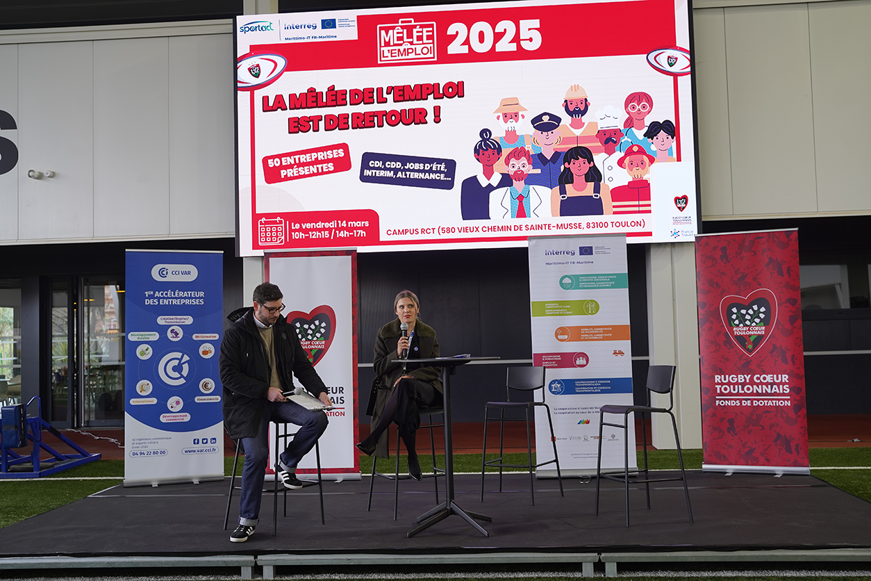 Présentation de Sport Act durant la mêlée de l'emploi 2025