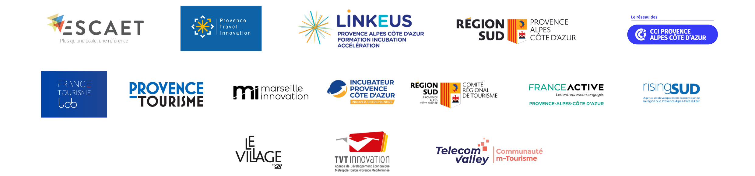 Logos des partenaires du challenge TravelCamp Sud