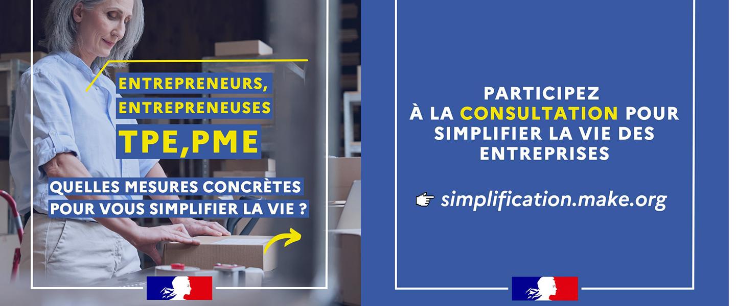 bannière simplification vie des entreprises TPE et PME
