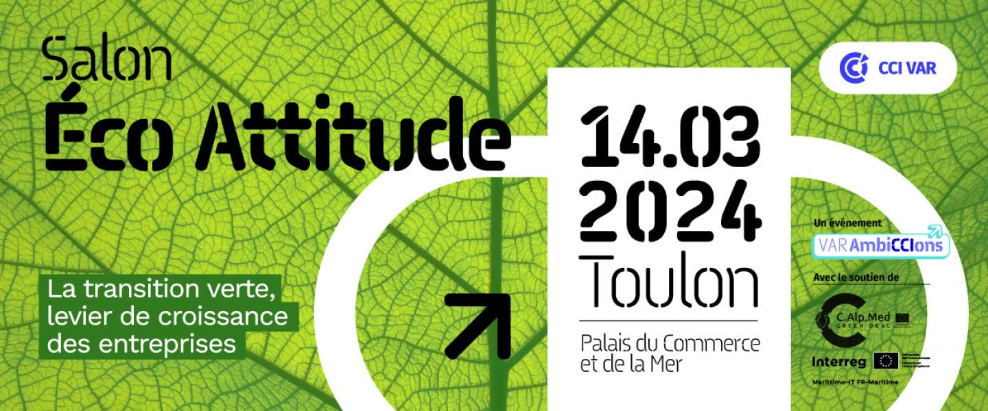 Bandeau salon Eco-Attitude le 14 mars à Toulon